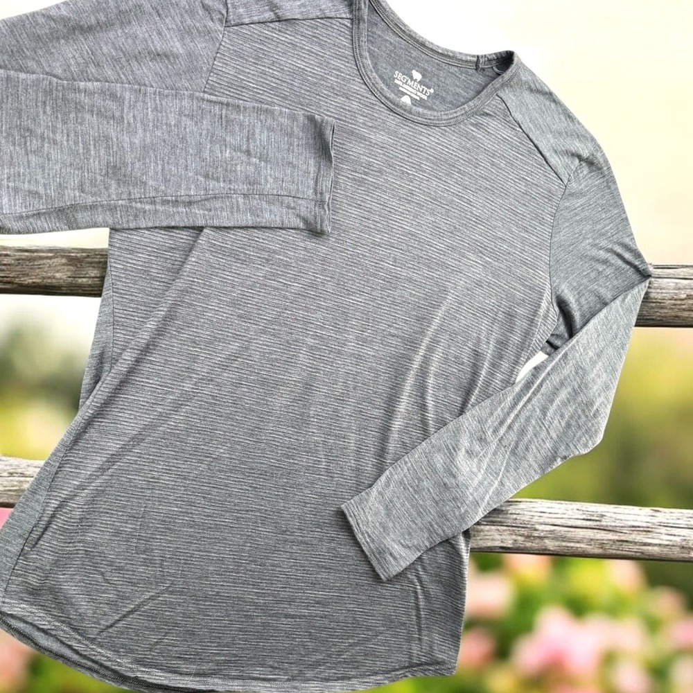 Segments Shirt Men M Grey 100%‎ Merino Woolmark Crew Neck Long Sleeve Base Layer